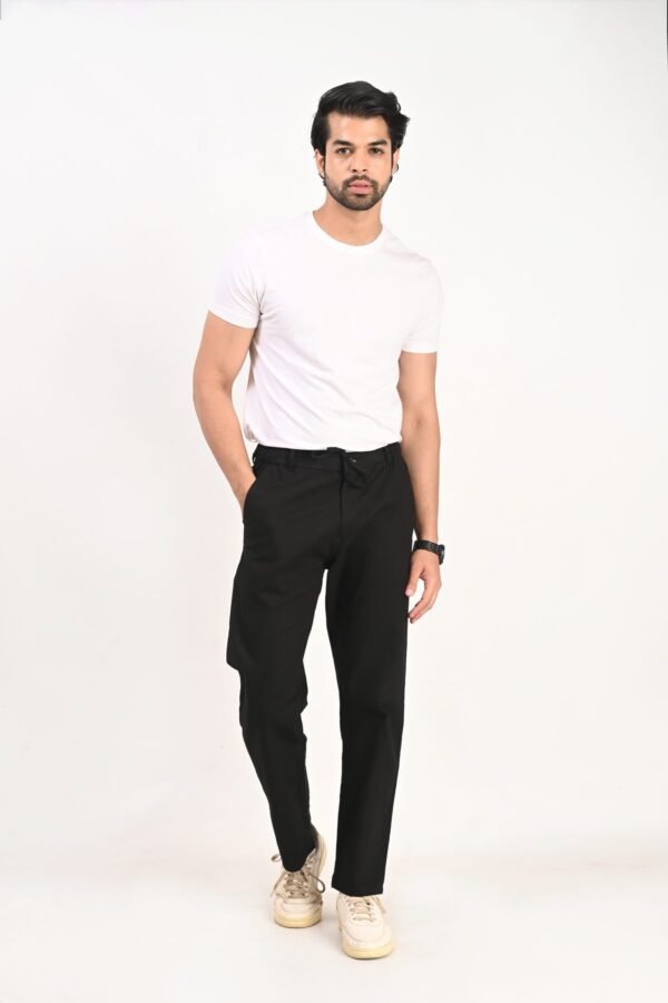 Fhuzana Relaxed Fit Drawstring Trousers Black