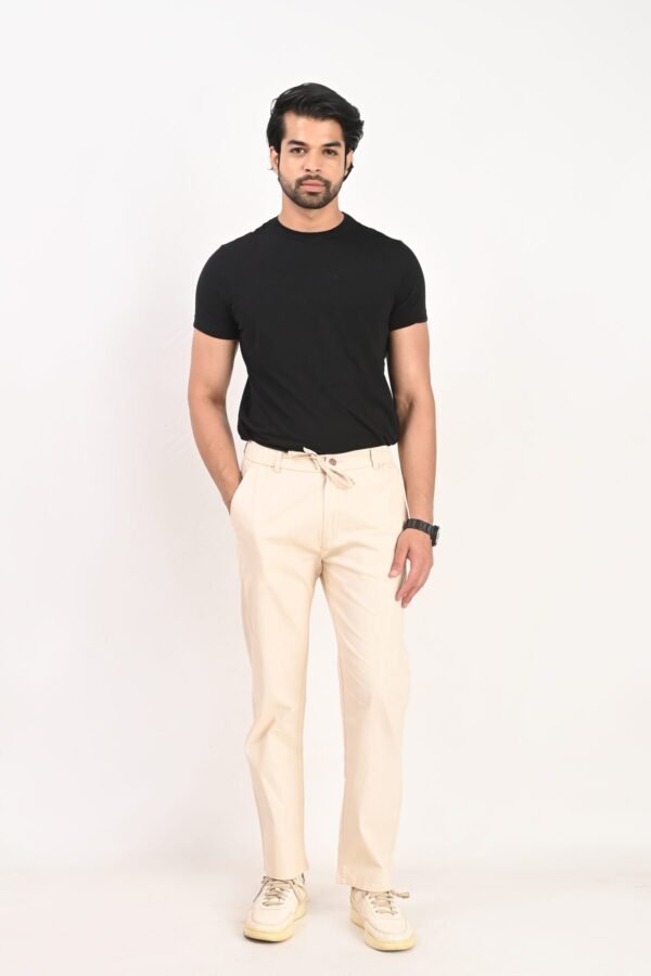 Fhuzana Relaxed Fit Drawstring Trousers Cream