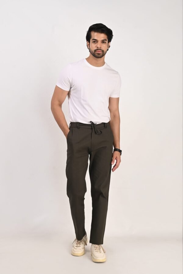 Fhuzana Relaxed Fit Drawstring Trousers Olive Brown