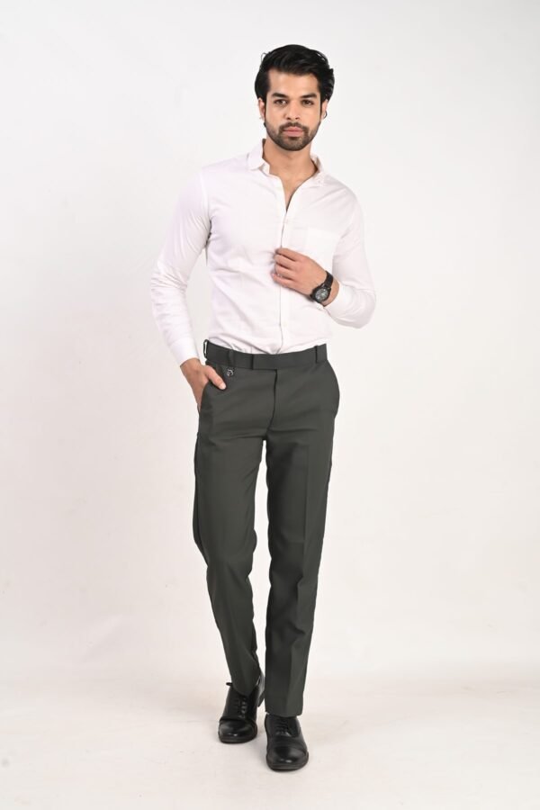 Fhuzana Slim Fit Formal Trousers Bottle Green