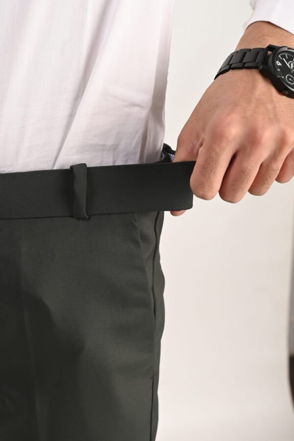 Bottle Green formal trousers with stretchable waistband