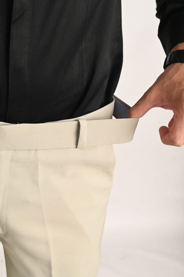 Light Olive formal trousers with stretchable waistband