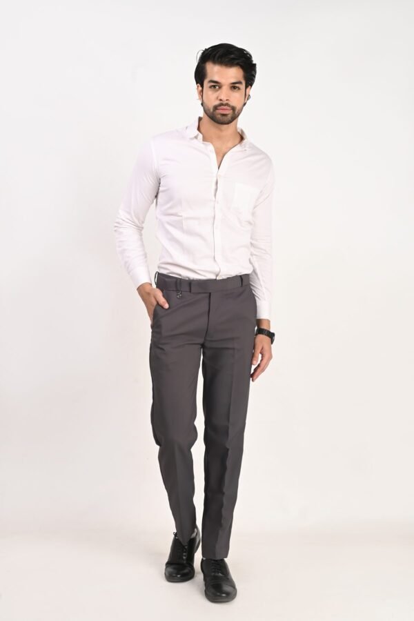 Fhuzana Slim Fit Formal Trousers Dark Grey