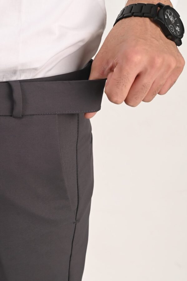 Dark Grey formal trousers with stretchable waistband